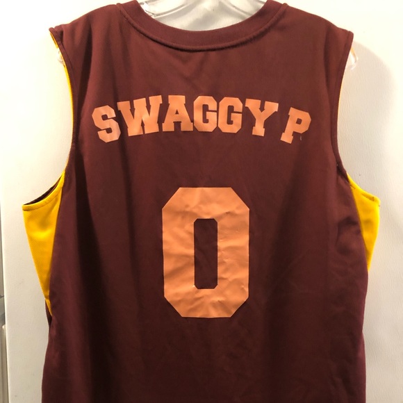 Maroon & Gold Sleeveless Basketball Jersey - 808s & Fastbreaks, Swaggy P, #0 - Picture 2 of 4